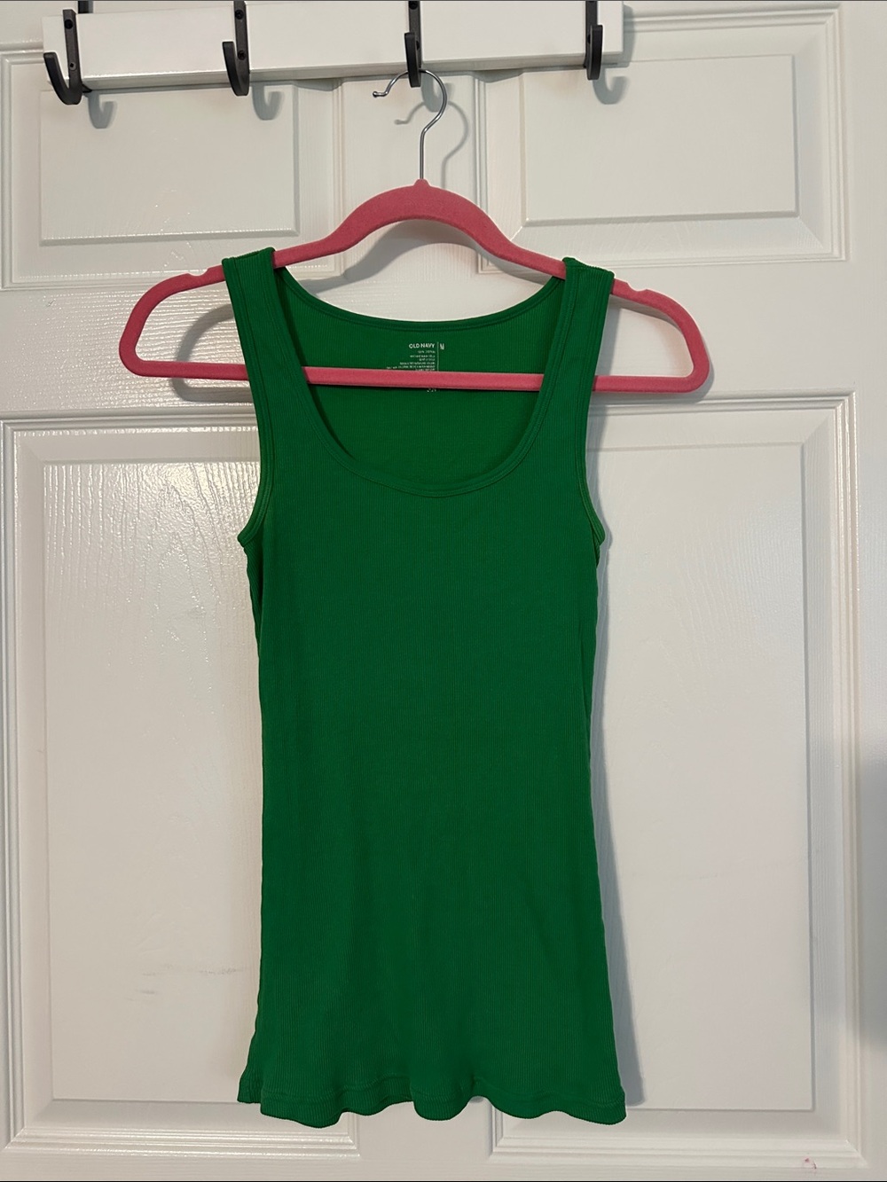 Classic Green Ribbed Tank Top - Women